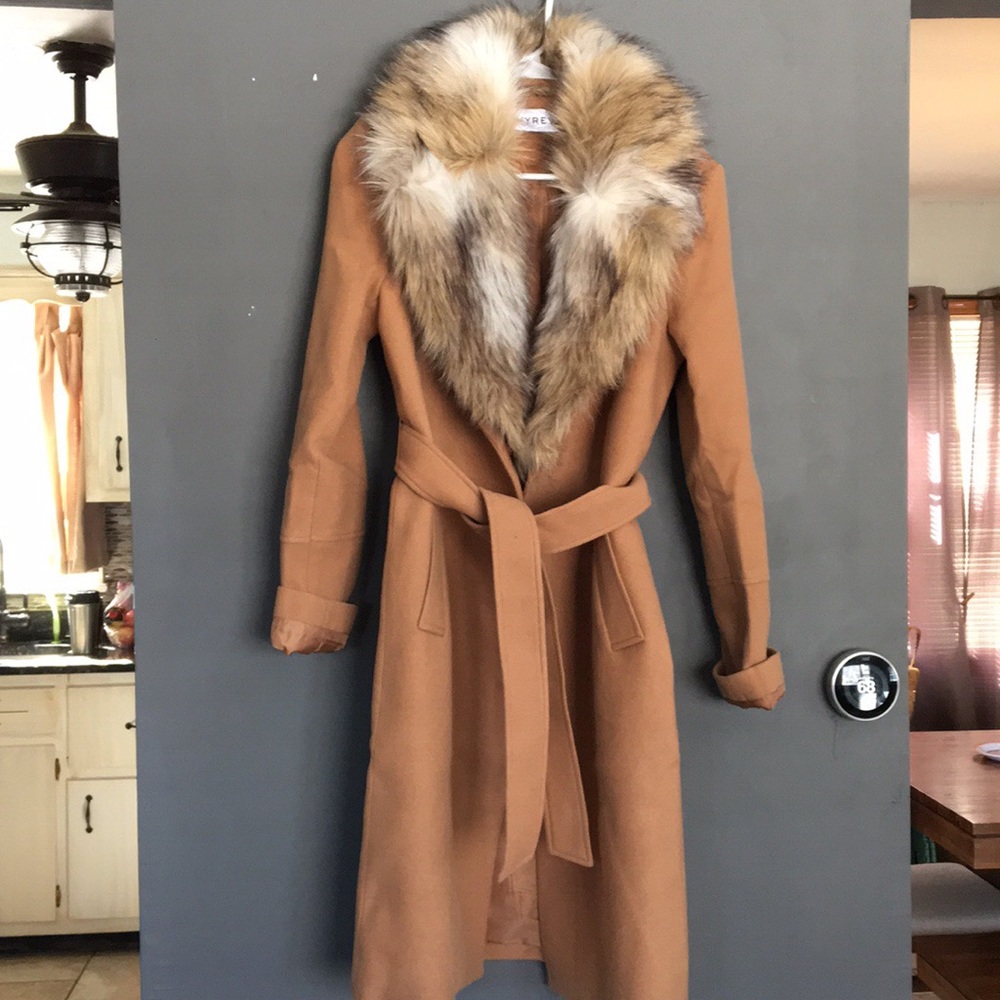 Ivy Revel May Dark Camel Coat NWT